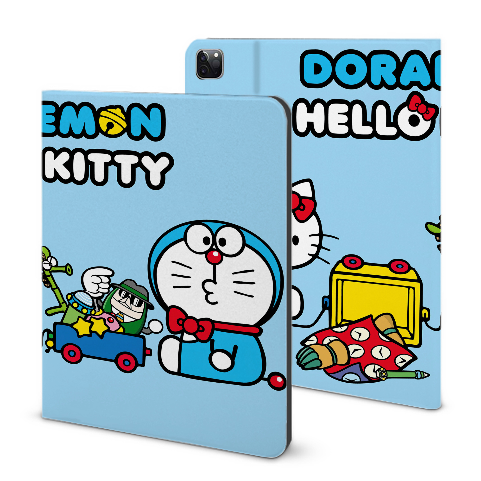 （画像用） ドラえもん Doraemon IPad ケース ブック型 PUレザー TPU 耐衝撃 軽量 薄型 ペン収納なし 全面保護 IPad 各モデル対応